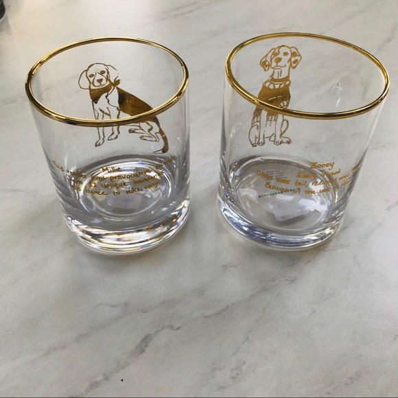 Anthropologie DOF Glass Set-NWT-Dog Theme LAST SET - Picture 5 of 7